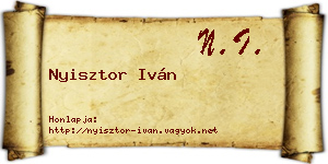 Nyisztor Iván névjegykártya